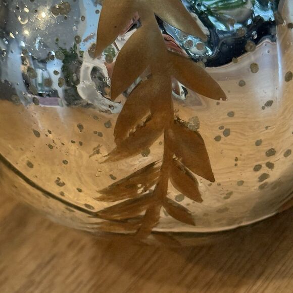 Set 3 Large Mercury Glass Kugel Style Gold Vine Ornaments ~4.5” Christmas Heavy - Picture 4 of 15